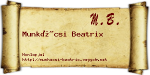 Munkácsi Beatrix névjegykártya